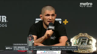 Хабиб Нурмагомедов: «Люди восхваляют его серию из 6 побед. Как вам серия из 27 побед?»